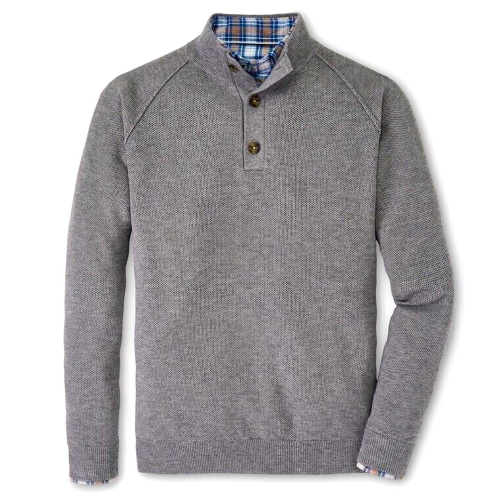 Peter Millar Crown Parkway Textured 3-Button Mock Neck Sweater XL NWT